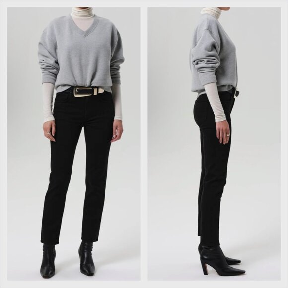 Citizens of Humanity Isola Mid-Rise Black Slim Jeans 27 Comfy-Stretch Minimalist - Picture 1 of 14